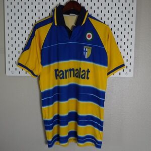 Vintage Parma AC Parmalat Football Soccer Jersey Seven Star XL‎ Blue Yellow